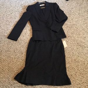 Tahiri Navy blue pin stripe business skirt suit
